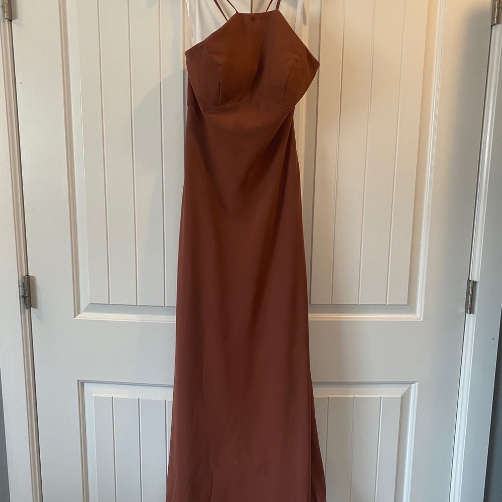 Revelry Elle Chiffon Dress - cinnamon rose